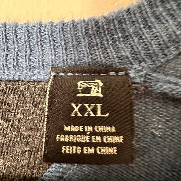 Scotch Soda Lambswool Sweater Mens XXL Elbow Patch Preppy Classic Casual Blue - Picture 8 of 11